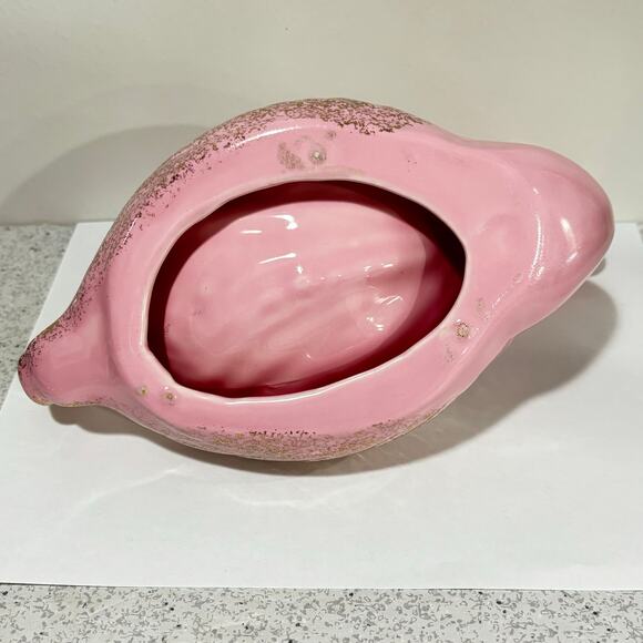 Mid Century Pink ceramic swan figure figurine ashtray soap dish gold highlights - Picture 7 of 7